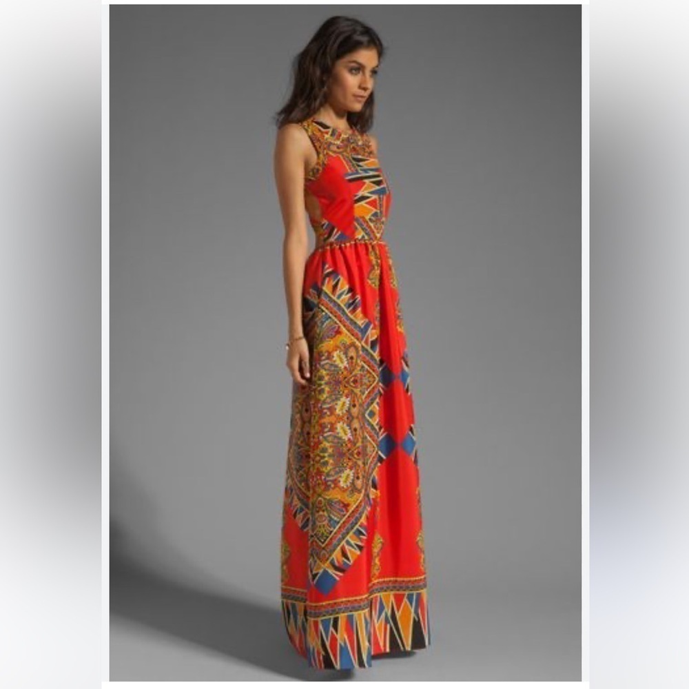 Lovers + Friends Kitty Cat Maxi Dress XS Pockets Tribal Boho Indie Festival - Picture 2 of 14